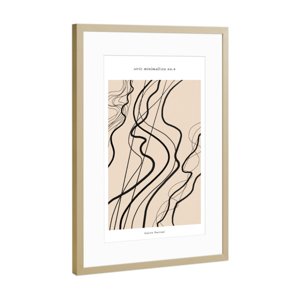 Poster mit Rahmen Gold "Serie minimalista no.four" artboxONE - Abstrakt
