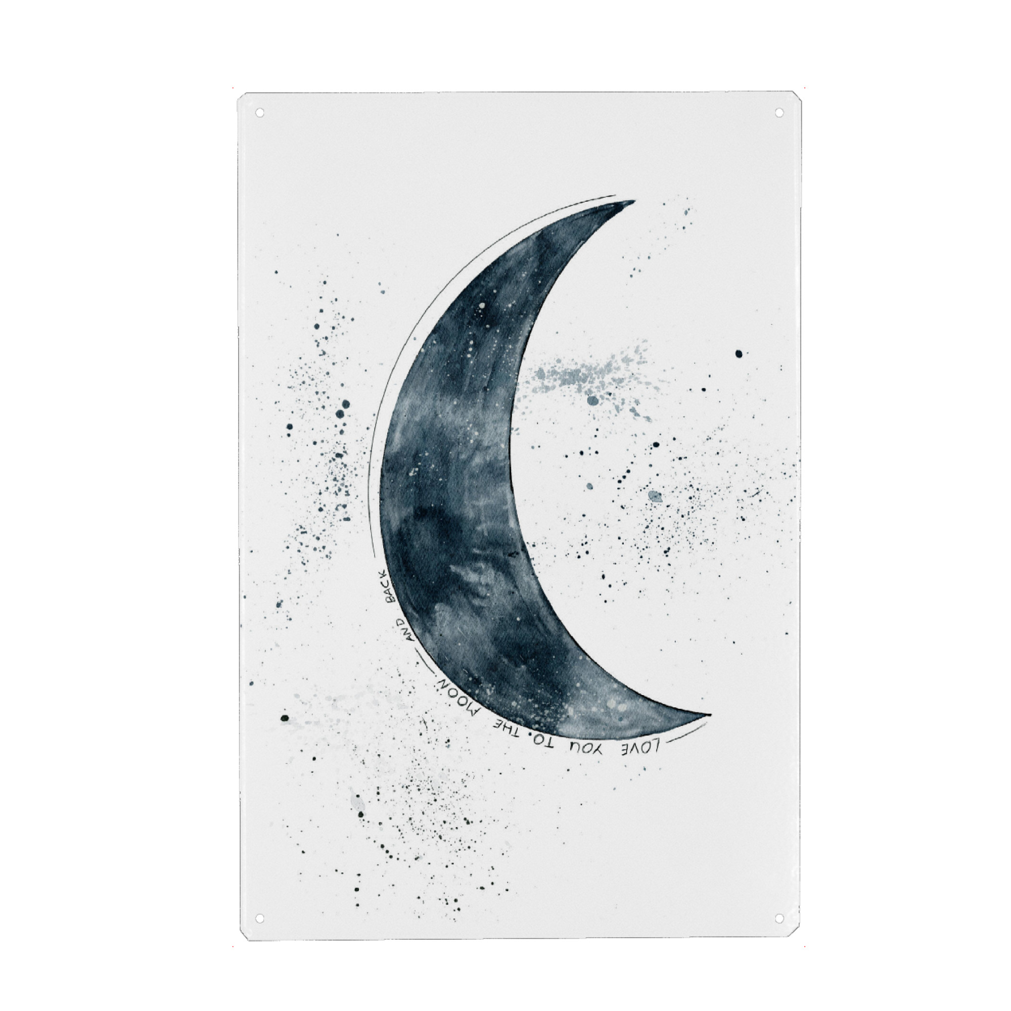 Metall Poster "Kinder Mond" artboxONE - Natur,Für Kinder,Abstrakt,Liebe