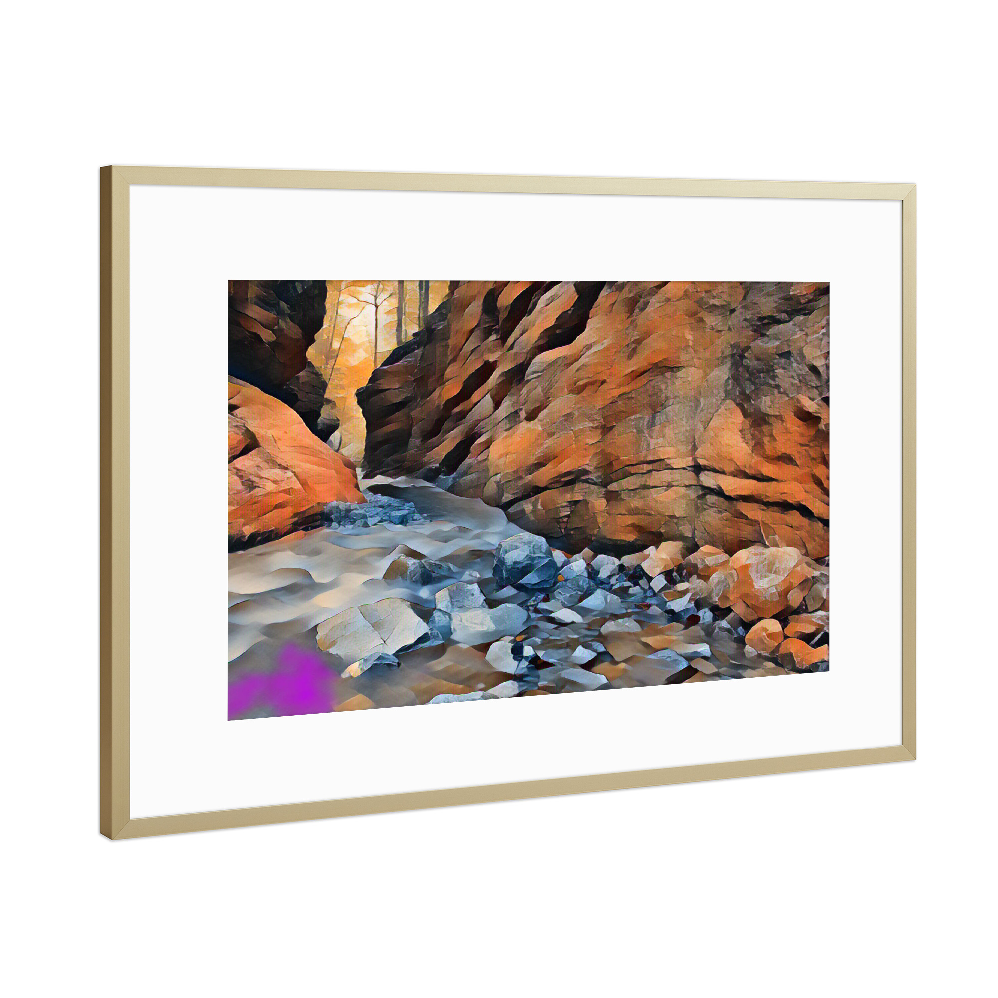 Poster mit Rahmen Gold "Davidgraben in Österreich" artboxONE - Natur,Abstrakt