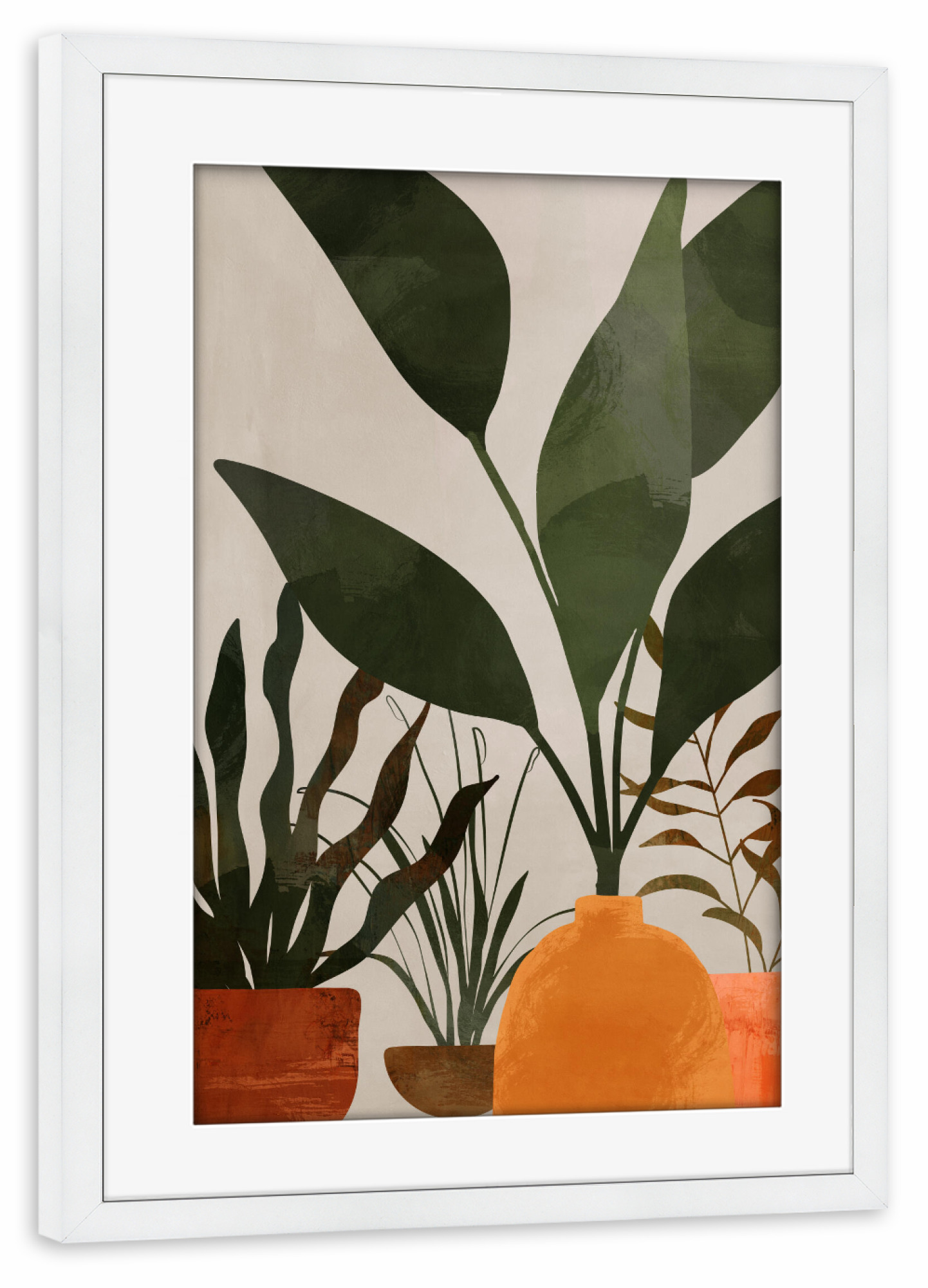 Poster mit Rahmen weiß "Houseplants by Tas" artboxONE - Natur,Floral,Abstrakt