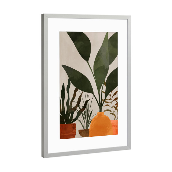 Poster mit Rahmen Silber "Houseplants by Tas" artboxONE - Natur,Floral,Abstrakt