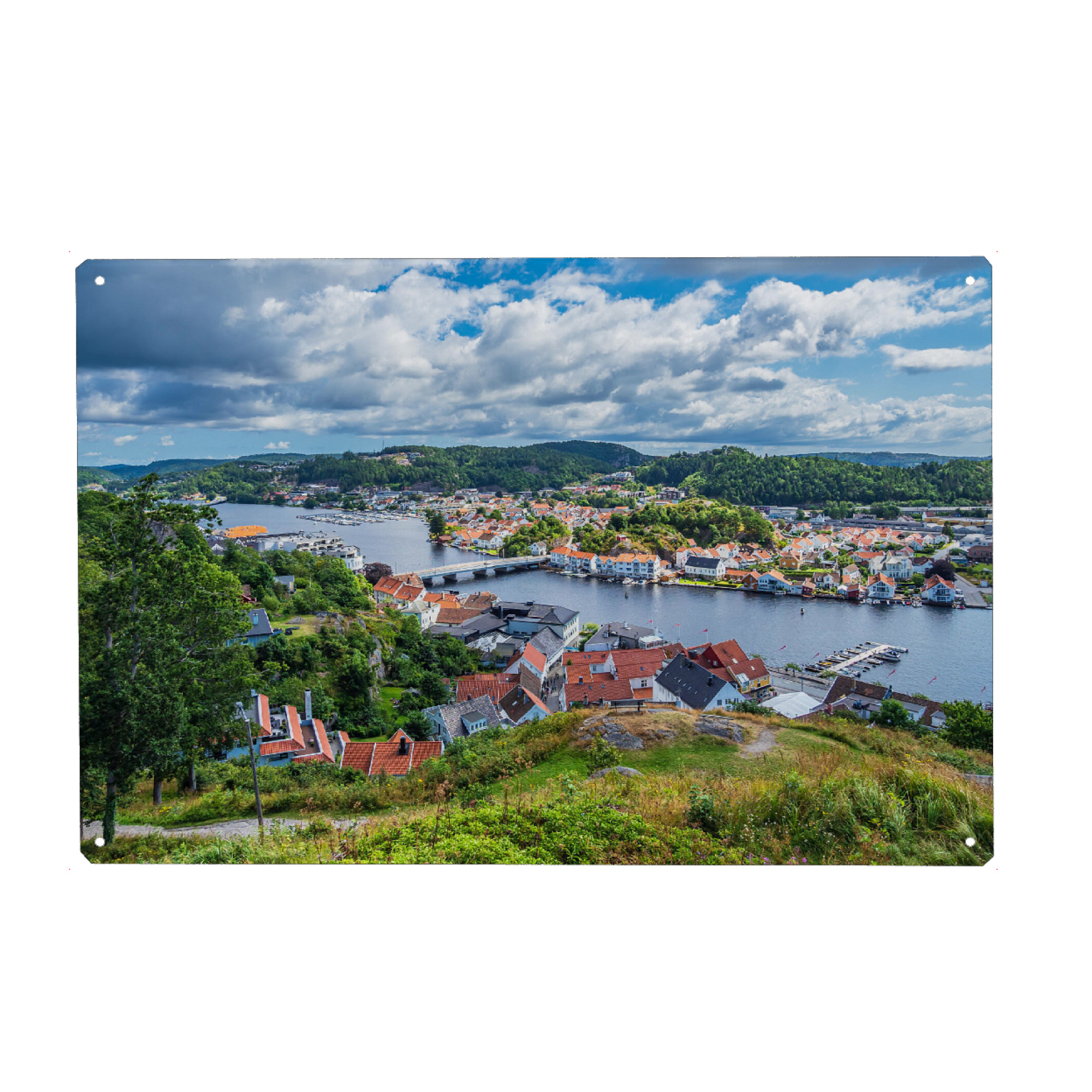 Metall Poster "Blick auf die Stadt Mandal" artboxONE - Natur,Reise,Architektur,Reise / Länder,Städte / Weitere
