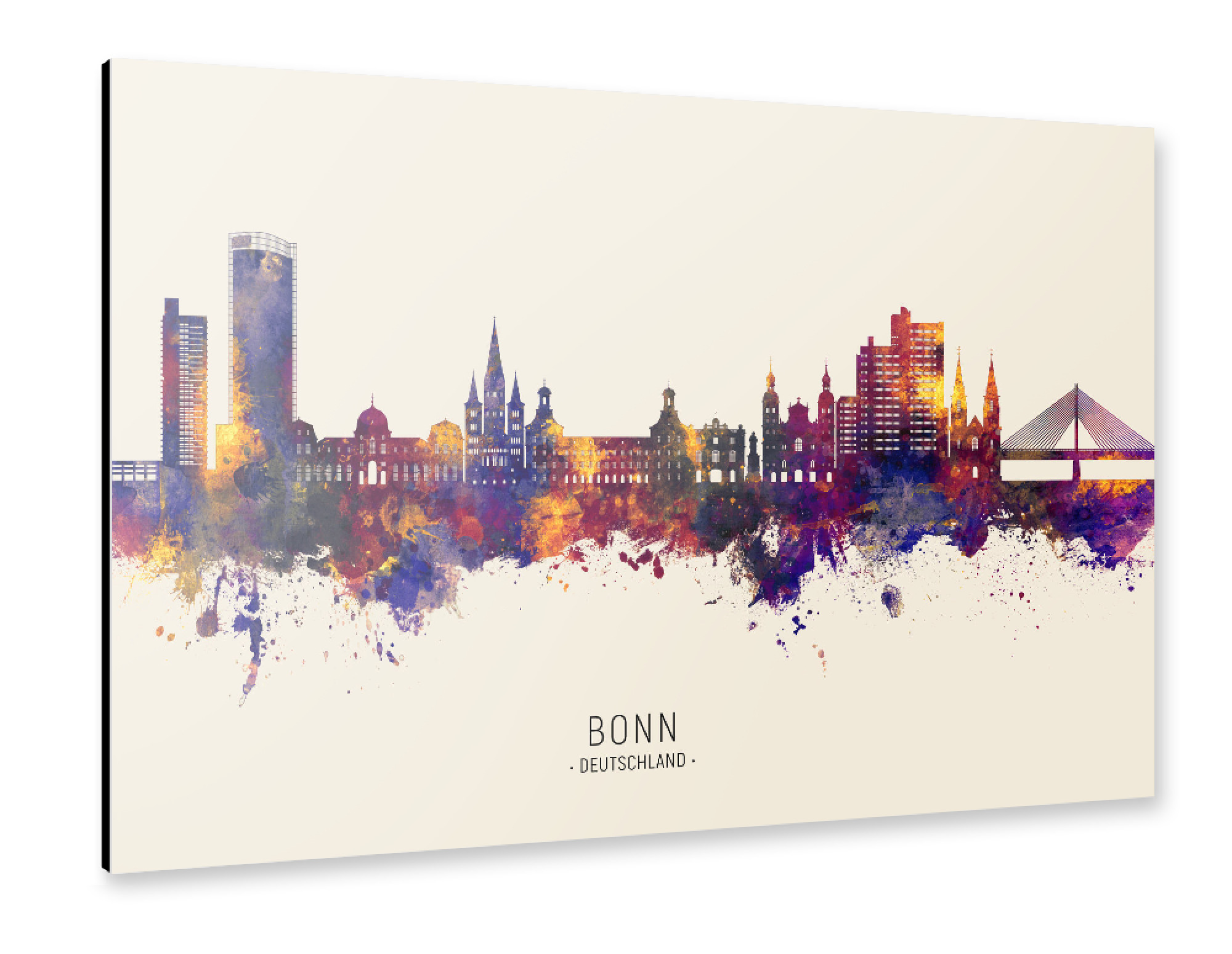 Alu-Dibond "Bonn Germany Skyline Autumn Name" 75x50 cm artboxONE