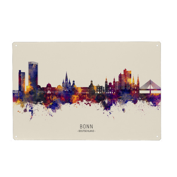 Metall Poster "Bonn Germany Skyline Autumn Name" artboxONE - Städte