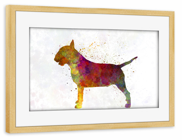 Poster mit Rahmen kiefer "Bull Terrier in watercolor" artboxONE - Tiere,Abstrakt