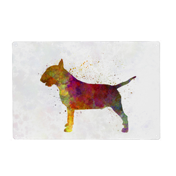Holzbild "Bull Terrier in watercolor" artboxONE - Tiere,Abstrakt