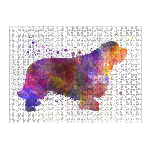 Puzzle Ravensburger "Clumber Spaniel in watercolor" artboxONE - Tiere,Abstrakt