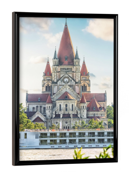 Poster mit schwarzem Rahmen "Church in Vienna" artboxONE - Städte,Reise,Architektur,Reise / Länder,Städte / Wien