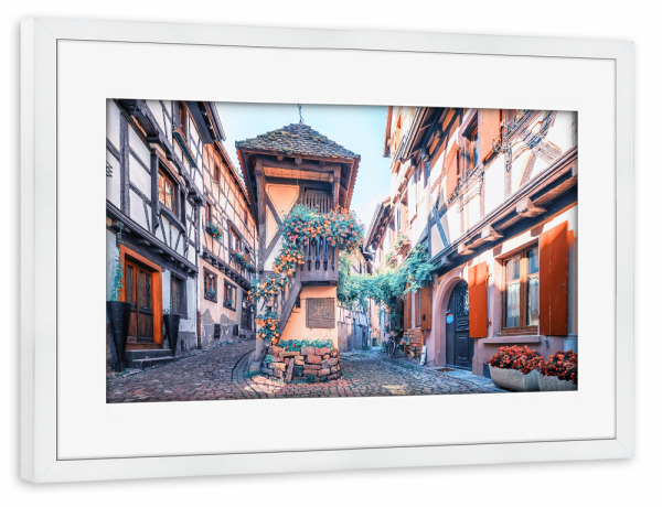 Poster mit Rahmen weiß "Eguisheim" artboxONE - Städte,Reise,Architektur,Reise / Länder
