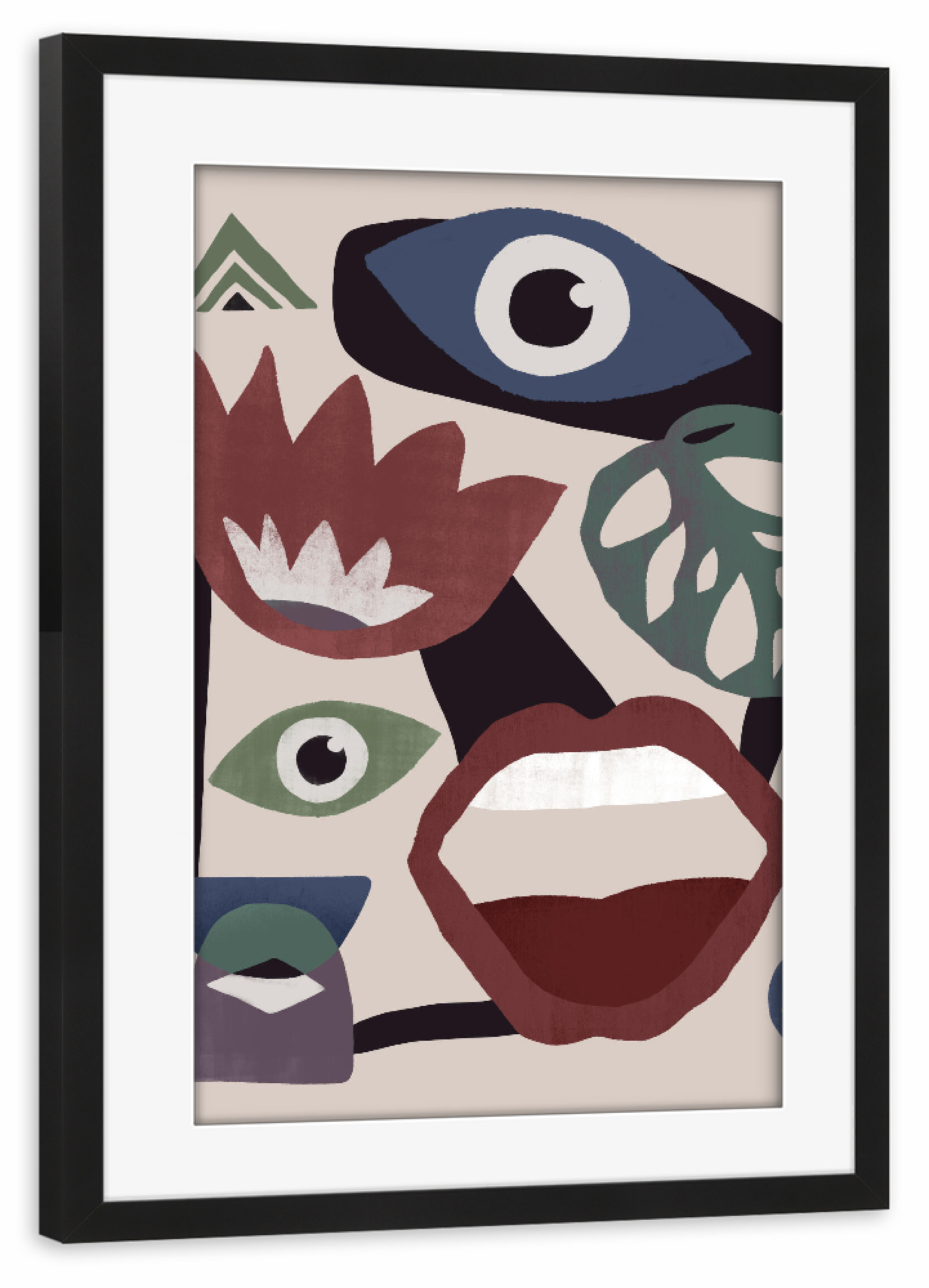 Poster mit Rahmen schwarz "Eye Blue" artboxONE - Abstrakt - Shapes,Abstract,Bunt,Colorful,Formen,Abstrakt