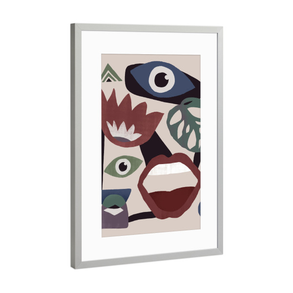 Poster mit Rahmen Silber "Eye Blue" artboxONE - Abstrakt - Shapes,Abstract,Bunt,Colorful,Formen,Abstrakt