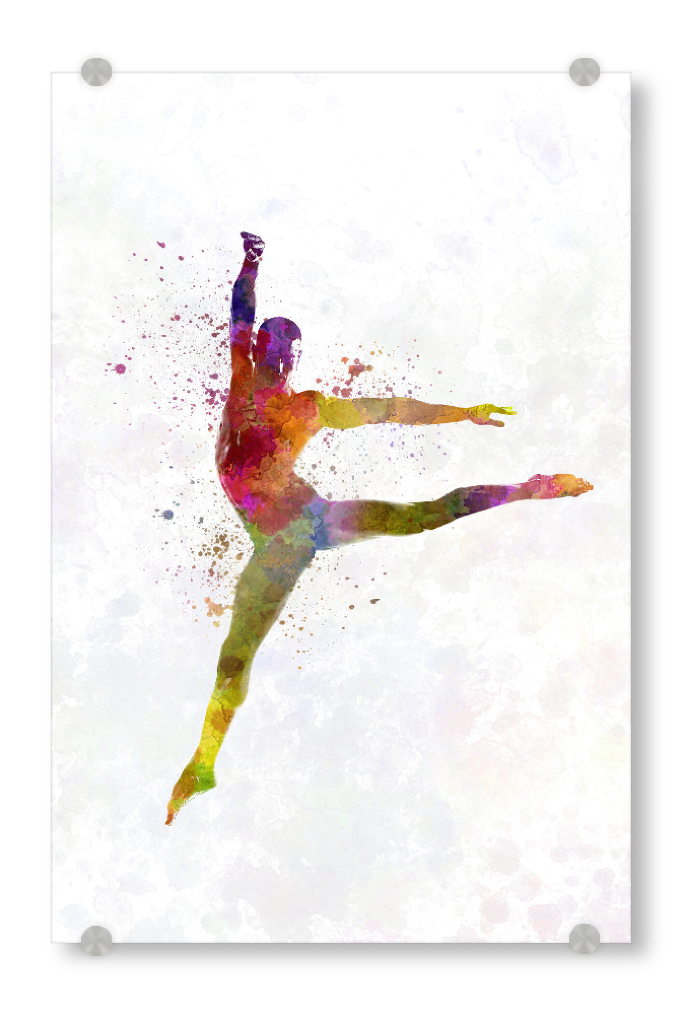 Acrylglasbild "Contemporary dance watercolor-e" artboxONE - Sport - Sport,Sports,Watercolor,Ballet,Contemporanei,Dance,Dancer,Dancing,Young,Man