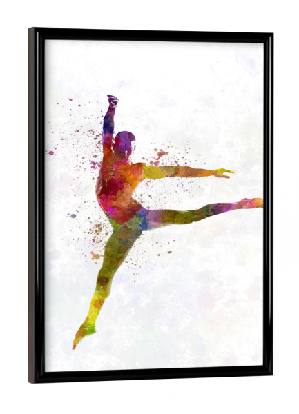 Poster mit schwarzem Rahmen "Contemporary dance watercolor-e" artboxONE - Sport