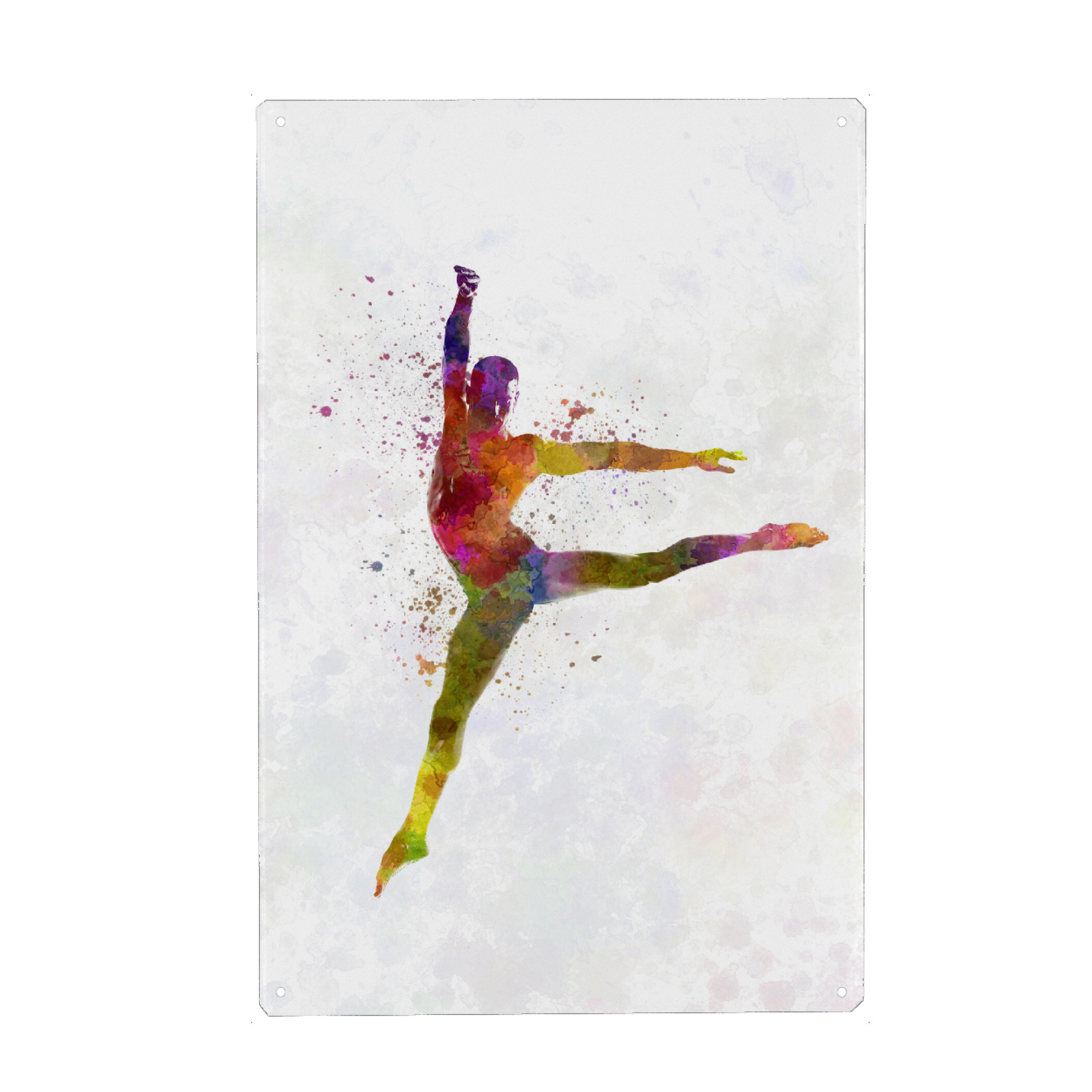 Metall Poster "Contemporary dance watercolor-e" artboxONE - Sport - Sport,Sports,Watercolor,Ballet,Contemporanei,Dance,Dancer,Dancing,Young,Man