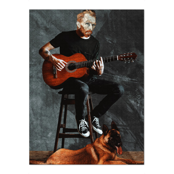 Puzzle Ravensburger "Vincent playing guitar" artboxONE - Tiere,Menschen,Musik