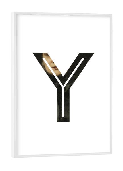 Poster mit weißem Rahmen "IMPRESS-LETTER Y" artboxONE - Typografie,Fashion,Buchstaben,Buchstaben / Y