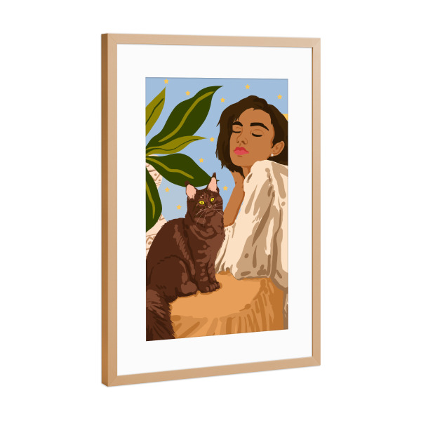 Poster mit Rahmen Kupfer "Proud Cat Mama" artboxONE - Tiere,Menschen
