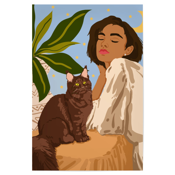 Poster 30x20 cm "Proud Cat Mama" artboxONE - Tiere,Menschen