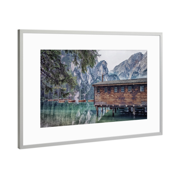Poster mit Rahmen Silber "Dolomites Lake" artboxONE - Natur,Reise,Architektur,Reise / Länder