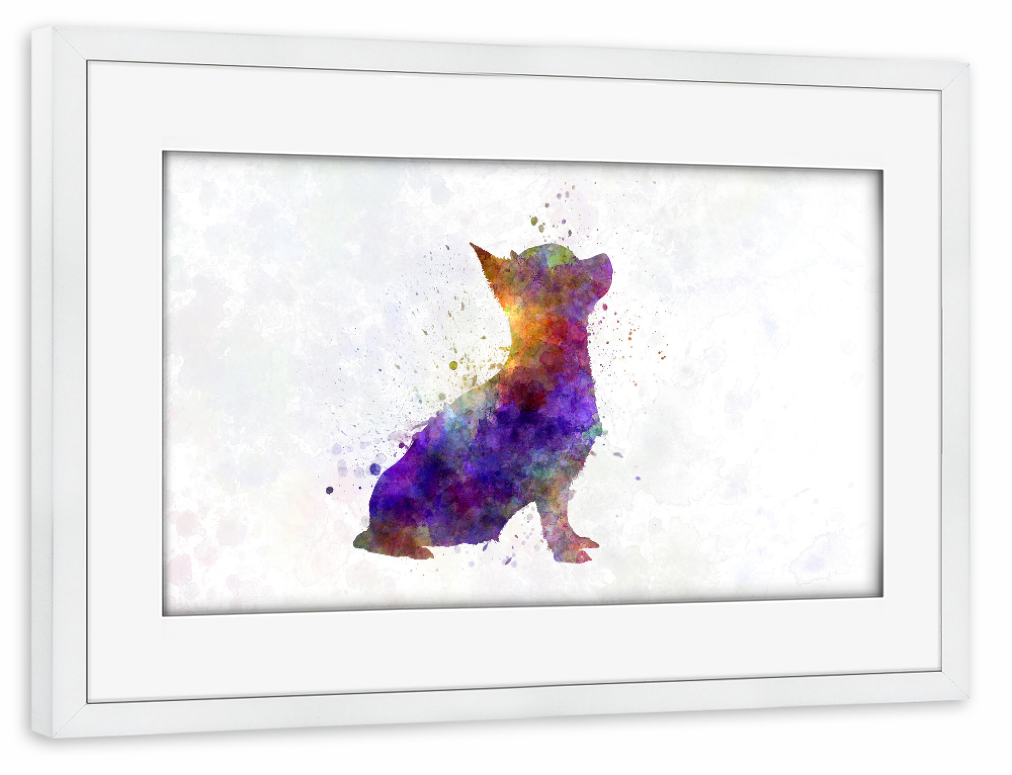 Poster mit Rahmen weiß "Chihuahua in watercolor" artboxONE - Tiere,Abstrakt