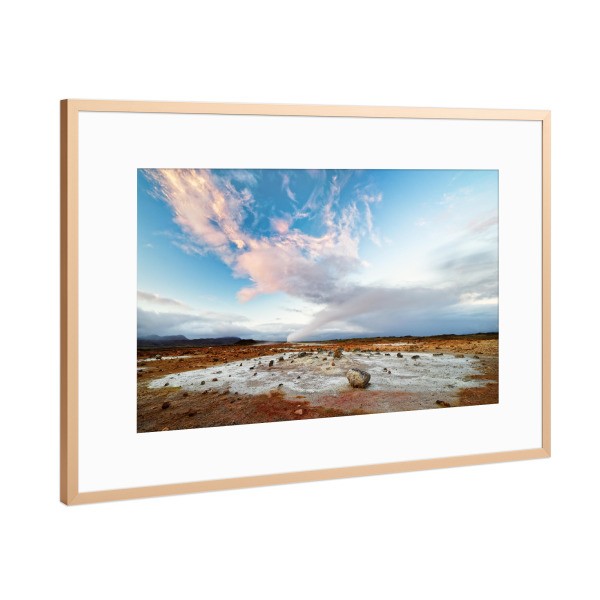 Poster mit Rahmen Kupfer "Vulkanlandschaft in Island" artboxONE - Natur,Reise,Reise / Länder