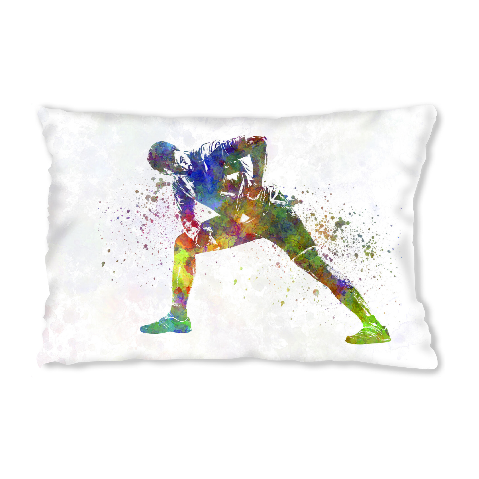 Design-Kissen "Fitness in watercolor-b" artboxONE - Sport - Sport,Sports,Watercolor,Athlete,Fitness,Gymnastics,Gym,Bodybuilding,Exercise