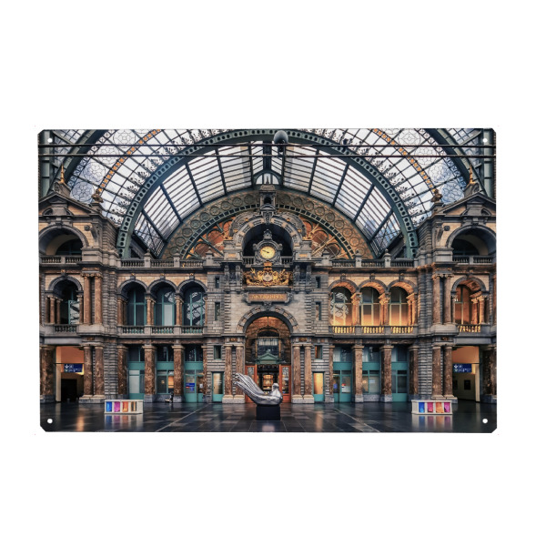 Metall Poster "Antwerp Central" artboxONE - Städte,Reise,Architektur,Reise / Länder,Städte / Weitere