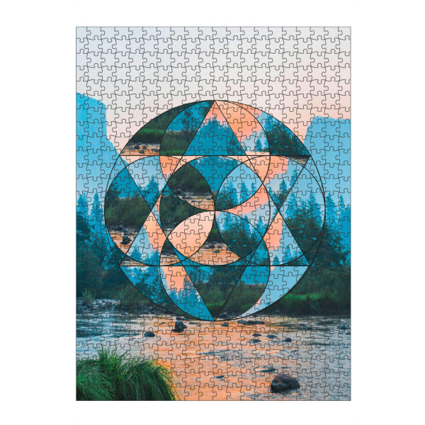 artboxONE Puzzle "Landschaft / Sonne / Berge" artboxONE - Natur,Reise,Abstrakt,Geometrie