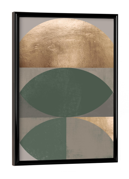 Poster mit schwarzem Rahmen "Gray Abstract Green" artboxONE - Abstrakt,Geometrie