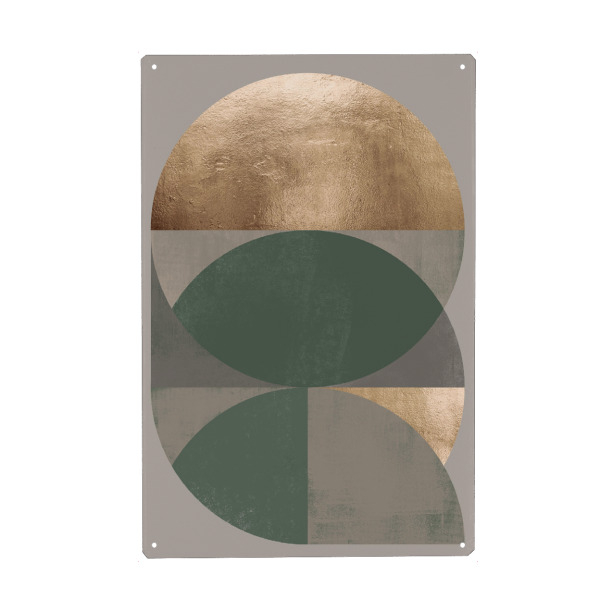 Holzbild "Gray Abstract Green" artboxONE - Abstrakt,Geometrie