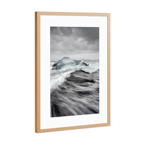 Poster mit Rahmen Kupfer "Eis in der Brandung" artboxONE - Natur,Reise,Reise / Strand und Meer