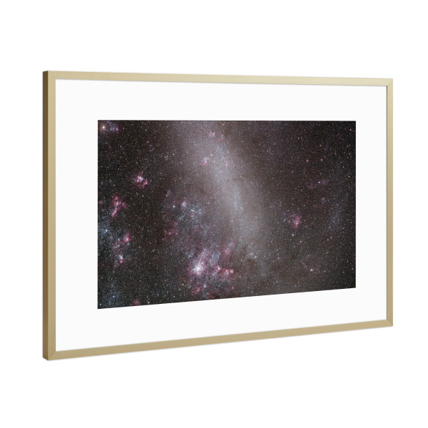Poster mit Rahmen Gold "Große Magellansche Wolke" artboxONE - Galaxy