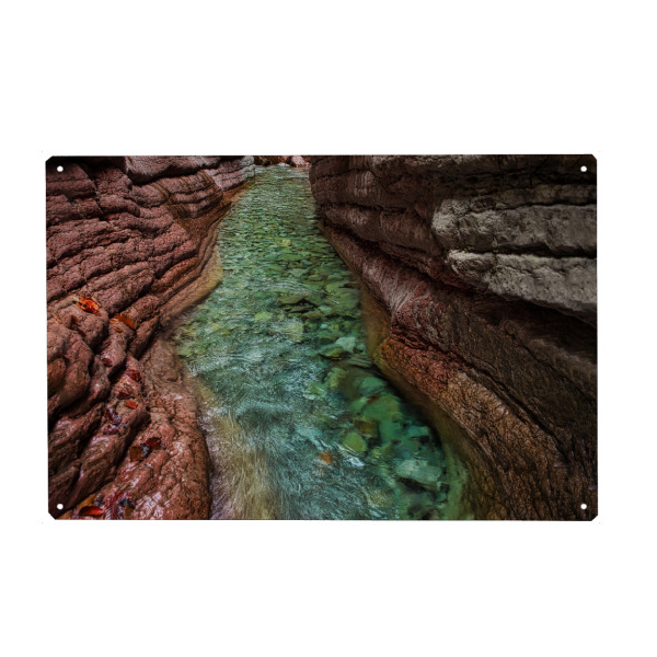 Metall Poster "Das klare Wasser der Tauglschlucht" artboxONE - Natur