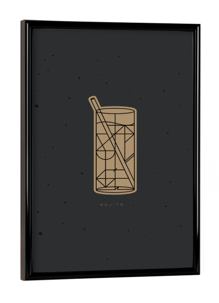 Poster mit schwarzem Rahmen "Art deco Mojito dark" artboxONE - Essen & Trinken / Alkohol
