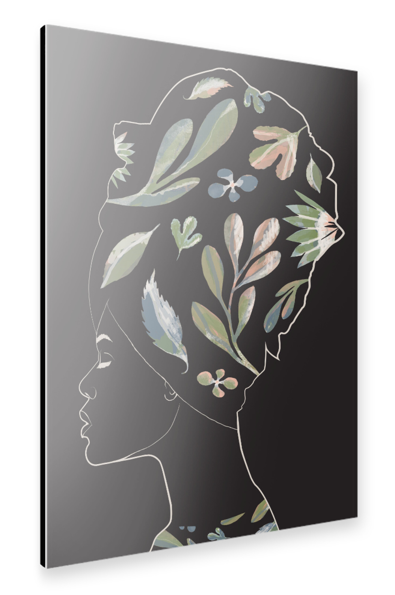 Alu-Dibond "African Plant Black" 30x20 cm artboxONE