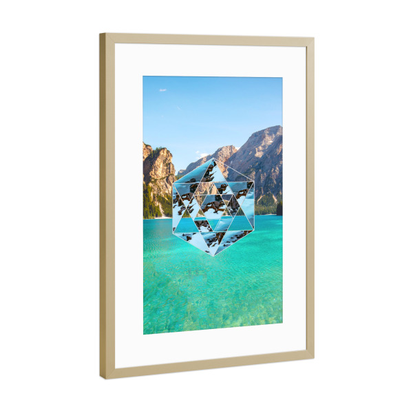 Poster mit Rahmen Gold "Landschaft / Berge / Wasser" artboxONE - Natur,Reise,Abstrakt,Geometrie,Unterwasser