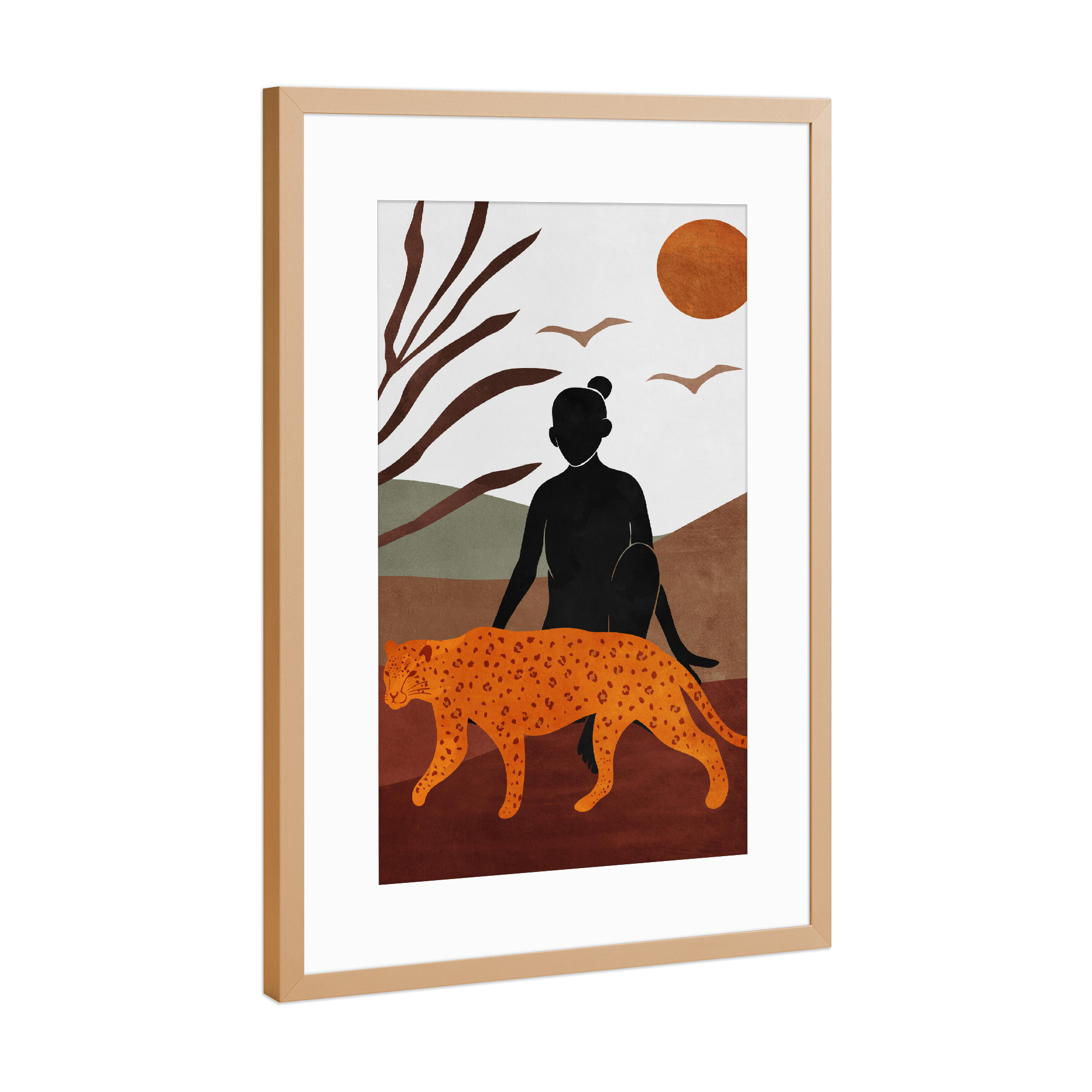 Poster mit Rahmen Kupfer "Cat lover" artboxONE - Natur,Tiere,Abstrakt
