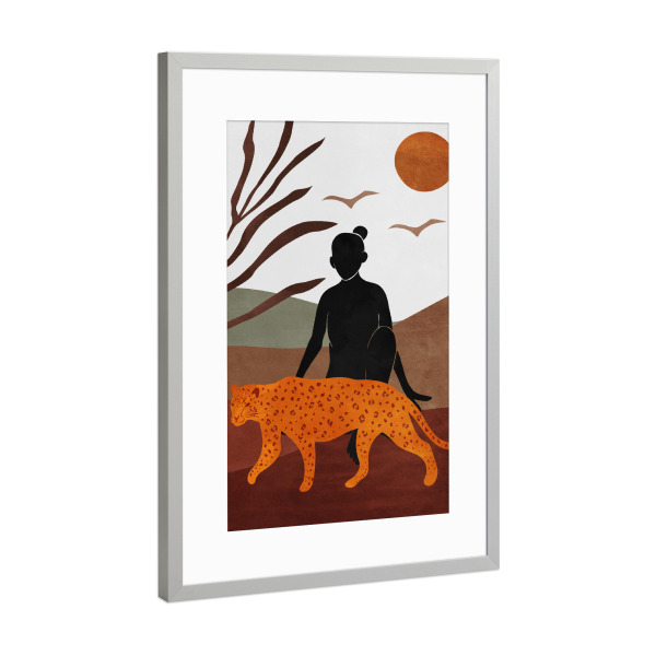 Poster mit Rahmen Silber "Cat lover" artboxONE - Natur,Tiere,Abstrakt