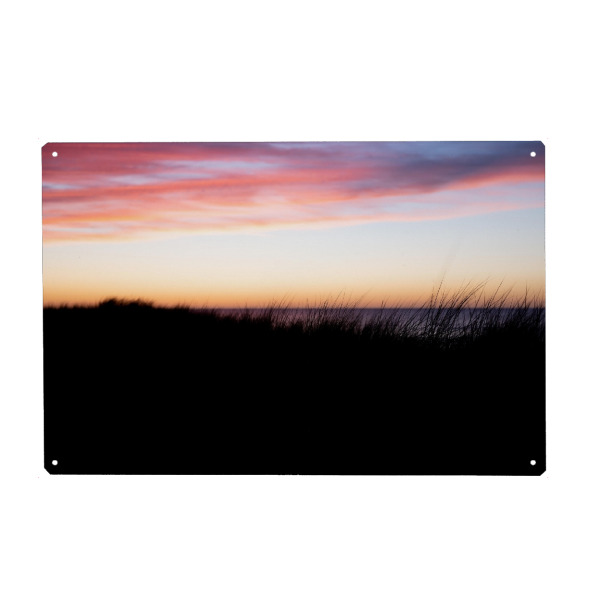 Metall Poster "Dünen zur Goldenen Stunde am Meer" artboxONE - Natur,Reise,Reise / Strand und Meer