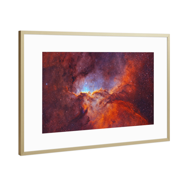 Poster mit Rahmen Gold "Fighting Dragons" artboxONE - Galaxy