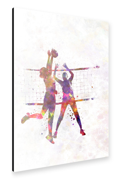 Alu-Dibond "Watercolor volleyball player-j" 30x20 cm artboxONE