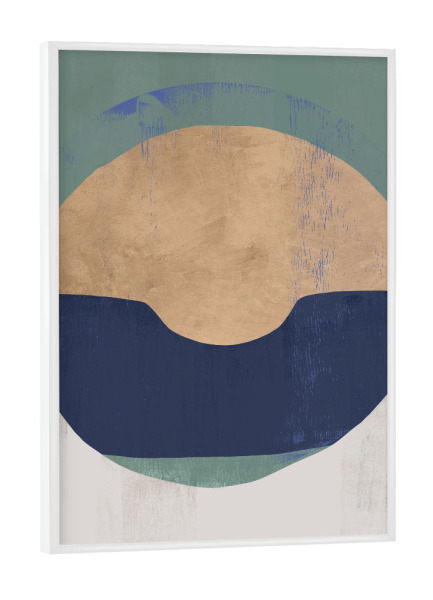 Poster mit weißem Rahmen "Abstract Geometric Blue" artboxONE - Abstrakt,Geometrie