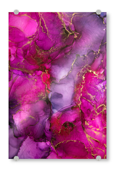 Acrylglasbild "Purpurne Sonne" artboxONE - Abstrakt - Malerei,Tinte,Abstrakt,Modern,Hintergrund,Texturen,Textur,Farbe,Isopropanol,Alkoholtinte,Figuren