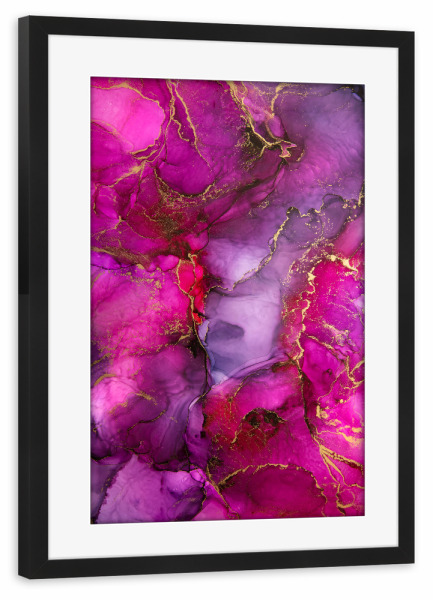 Poster mit Rahmen schwarz "Purpurne Sonne" artboxONE - Abstrakt