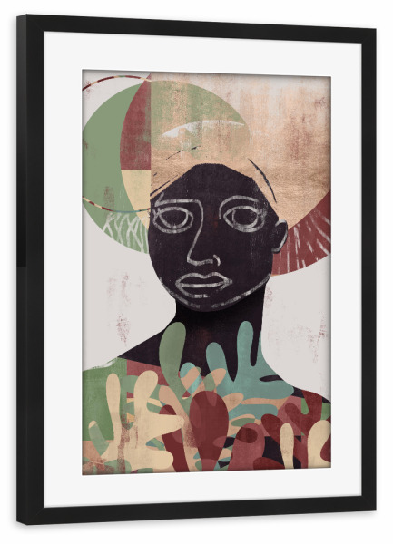 Poster mit Rahmen schwarz "Woman Color Gold" artboxONE - Abstrakt,Menschen
