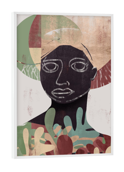 Poster mit weißem Rahmen "Woman Color Gold" artboxONE - Abstrakt,Menschen