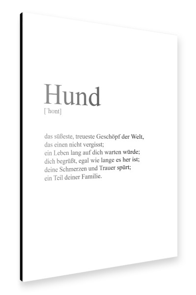Alu-Dibond "Hund Definition" 30x20 cm artboxONE
