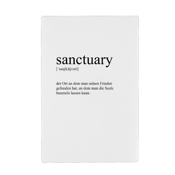Metall Poster "Sanctuary Definition" artboxONE - Typografie