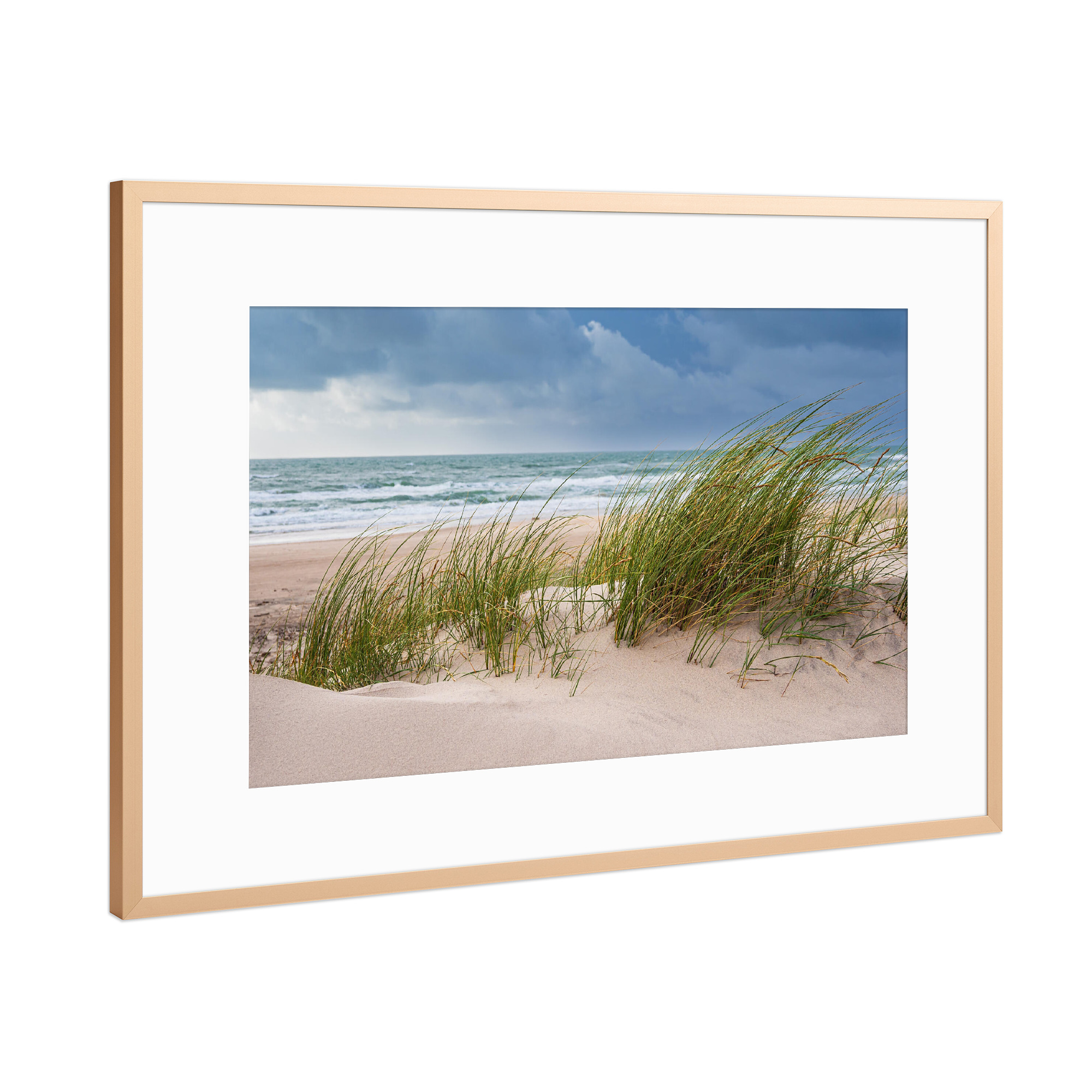 Poster mit Rahmen Kupfer "Hitshals Strand und Düne" artboxONE - Natur,Reise,Reise / Strand und Meer,Reise / Länder