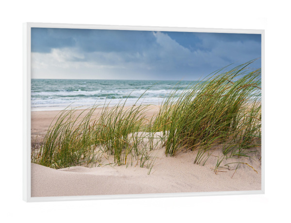 Poster mit weißem Rahmen "Hitshals Strand und Düne" artboxONE - Natur,Reise,Reise / Strand und Meer,Reise / Länder